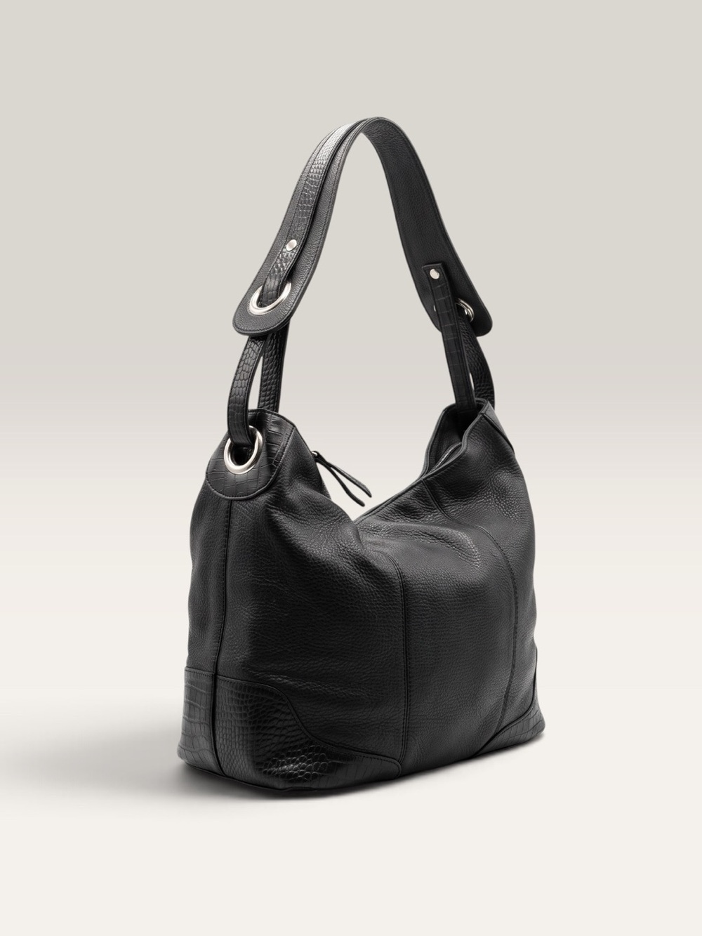 SOPRANO GENUINE LEATHER HOBO SHOULDER PURSE